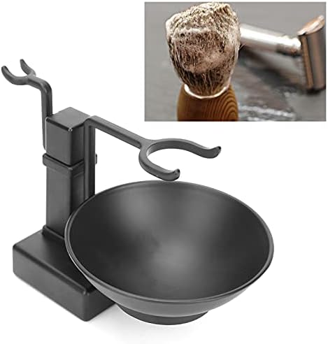 Shaving Brush Holder, Black Stainless Steel Shaving Brush Razor Stand with Soap Bowl Set Razor Holder Stand for Men boyfriend Husband Lover