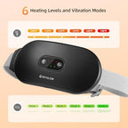 Portable Cordless Heating Pad Cramps: 6 Heat Levels and 6 Massage Modes,3S Fast Heating,Period Menstrual Electric Heating Pad,Gifts for Women 961S-Black