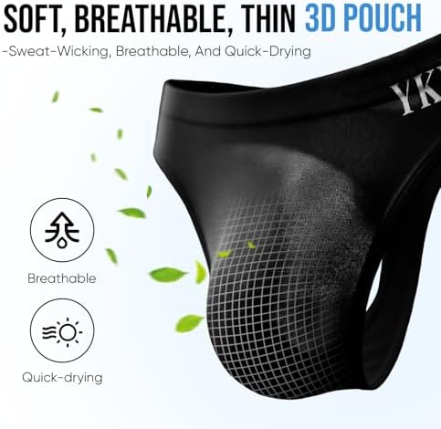 Mens Thongs Underwear 5 Pack, Stretchy Breathable Nylon Spandex G String for Men, Low Rise T Back Sexy Thong