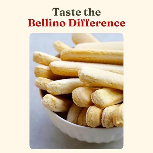 Bellino Savoiardi Lady Fingers Biscuits - Authentic Italian Cookies for Tiramisu Cake, Pastry & Bakery Desserts, Coffee Biscuits & Italian Snacks - Non-GMO - 7 Ounce