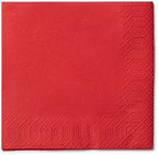 Red Beverage Napkins (20 Count) 3-Ply Disposable Paper Cocktail Napkins for Bar, Weddings, Parties, Events, Premium Quality, EU Made
