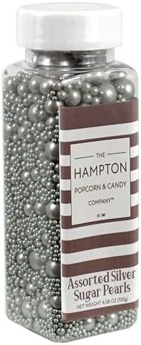 Silver Sprinkles Pearl Sugar 4.58 oz, Silver Pearls For Cake Decorating
