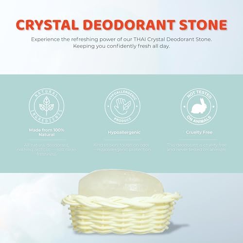 Thai Deodorant Stone Crystal Stone in Basket