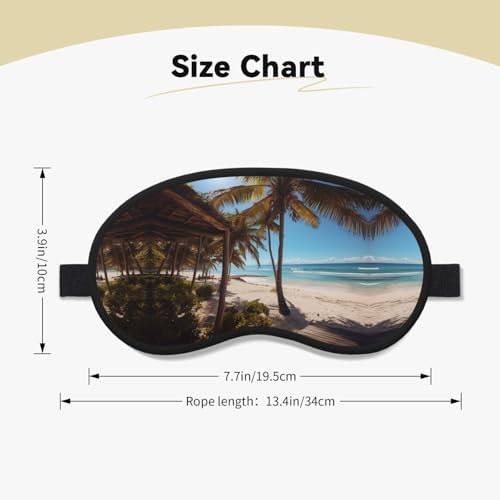 Beach Palm Trees Eye Mask for Sleeping Soft Satin Sleep Shade Cover Blindfold with Elastic Strap Travel Nap Blackout Eye Shade Cover for Women Men