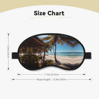 Beach Palm Trees Eye Mask for Sleeping Soft Satin Sleep Shade Cover Blindfold with Elastic Strap Travel Nap Blackout Eye Shade Cover for Women Men