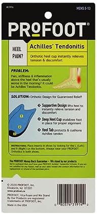 PROFOOT Achilles Tendonitis Orthotic Heel Cup for Men (Sizes 8-13) - Pain Relief Shoe Inserts for Heel Support & Alignment - 1 Pair