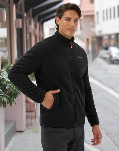 Pioneer Camp Men's Polar Fleece Sherpa Lined Jacket Warm Full Zip Up Thick Jacket Soft Outwear Winter Coat with Zipper Pocket