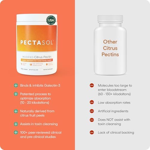PectaSol Modified Citrus Pectin – 150g Powder – Total-Body Health Supplement to Support The Heart, Immune System, Inflammation Response & Healthy Aging + Maintain Healthy Galectin-3 Levels