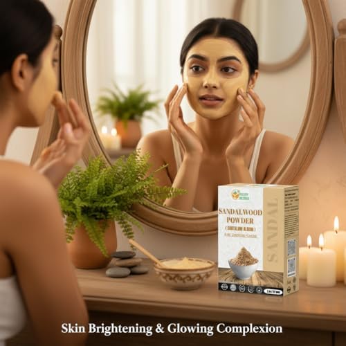 Herbs Botanica Chandan Sandalwood Powder, 100 gm / 3.52 oz, Face Pack & Mask, Tilak, Auspicious Occasions, Natural Cleansing & Soothing Powder.