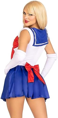 Leg Avenue Women’s 3 PC Sexy Sailor Halloween Costume, Bodysuit with Skirt