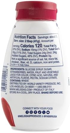 Fabbri Gourmet Dessert Sauce, Strawberry Flavor, Flavoring sauce for Ice Cream, Desserts and hot and cold Beverages, Made in Italy, 7.9oz bottle