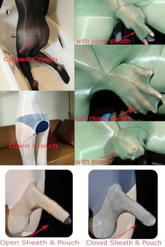 Unisex Women Men Sexy 8D Ultrathin Oil Shiny Chest Seamless Bodystocking Glossy Silky Sheer Bodysuit Catsuit