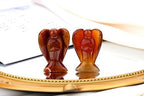 QINJIEJIE Red Carnelian Crystal Angel Decor Guardian Angel Statue Hand Carved Stone Peace Angel Figurines Reiki Gemstones Room Home Office Decorations Gifts for Women