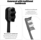 Extra Soft Toothbrush Bristle Toothbrus Micro Nanos Toothbrushes for Adults Manual Toothbrushs with 10000 Bristles for Sensitive Teeth 4 PCS (Black White)