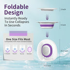 RUGUO Sitz Bath for Toilet Seat - Yoni Steam Seat - Sitz Bath for Hemorrhoids and Postpartum Care - Portable Bidet BPA Free - Foldable Basin for Epsom Salt Soak - Amethyst
