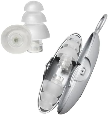 Pluggerz Enjoy Music Earplugs, Transparent, Skin-Friendly Material, Reusable Ear Plugs with Filter, 24-29 dB Noise Reduction Rating, Universal-Fit Hearing Protection for Concerts or Festivals, 1 Pair