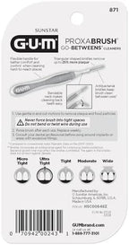 GUM Proxabrush Go-Betweens - Ultra Tight- Interdental Brushes - Soft Bristled Dental Picks for Plaque Removal Health - Safe for Braces & Dental Devices, 10 Count (Pack of 4) 40 Total