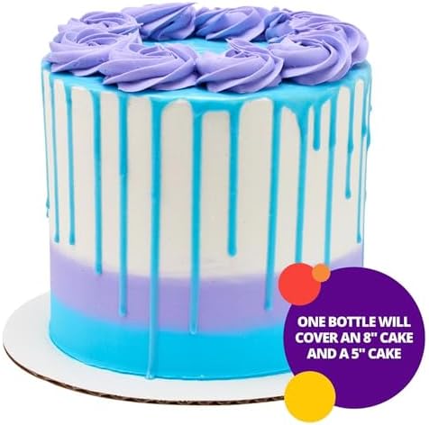 DecoPac Cake Drip, Light Blue Color, Vanilla Flavor, Matte Like Chocolate, 6.35 oz