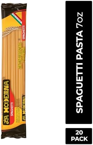 LA MODERNA, Spaghetti Pasta 7 oz (Pack of 20) | Family Bulk Pack | Made with Durum Wheat Semolina | Iron & B Vitamin Enriched | Kosher | Non-GMO | Ideal for Meal Prep
