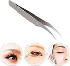 Utoolmart 125mm Professional Stainless Steel Precision Tweezers Dolphin-shaped Tip Tweezers Nipper for lash Extensions Ordinary Leather Sheath 1pcs