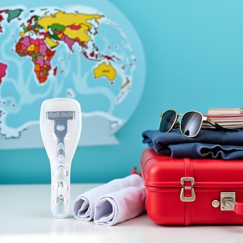2Pcs Clear Portable Travel Men Manual Razor Protector Plastic Box Cover Container Storage Shaver Holder Protector Case Organizer Men's Electric Shaver Accessories