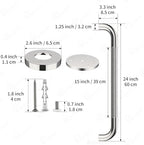 2 Pack 24 Inch Shower Grab Bar with Anti-Slip Grip, iMomwee Chrome Stainless Steel Bathroom Grab Bar Handle, Shower Balance Bar, Safety Hand Rail Support, Handicap Elderly Senior Assist Bath Handle