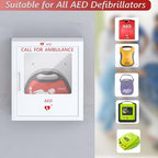AED Defibrillator Cabinet Fits All Brands of AED, Clear Window Storage Cabinet with Handle & Snap Lock, for Home, Office, Hospital and Public Places, 14.2 x 7.9 x 15.8 Inch