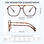 Oversized Square Reading Glasses for Women/Men, Large Aviator Anti Blue Light Reader, Big Frame Anti Glare Eywear