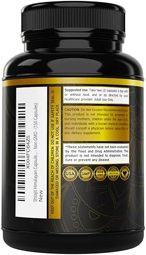 Shilajit Capsules with 85+ Trace Minerals (75 Day Supply, 1000mg Extract per Serving) Himalayan Shilajit for Men & Women with Fulvic Acid - Third Party Tested Supplement, Non GMO, Vegan & USA Made