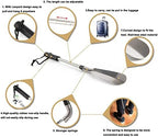Fanwer Premium Long Handled Shoe Lifter 16" to 31" Adjustable Expander Shoe Horn - Extends & Collapses Stainless Steel Telescopic Spring Shoehorn