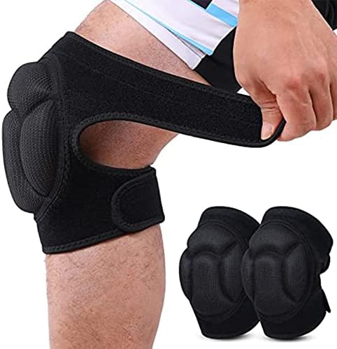 1 Pair Men/Women Knee Pads Exercise Knee Pads for Gardening, Cleaning, Construction Work, Flooring, Volleyball, Anti-Slip Collision, Black
