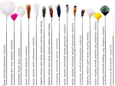 15pcs Ear Pick - Carbon Handle Ear Wax Removal with Goose Feather, Ear Cleaning Kit, Earwax Removal Tools, Ear Scraper, Gentle Ear Curette for Home & Salon Use