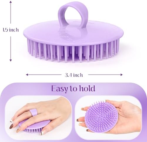 4Pack Hair Scalp Exfoliator Brush Dandruff Cleaning Brush, Flexible Scalp Massager, Shower Shampoo Brush for Home, Office, Travel and Pets-BBTL