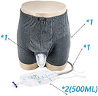 Male Urinal - Wearable Men's Urinal with Elastic Waistband & Two 500ml Urine Collection Bag - Reusable Urine Collector(Random Color) (M)
