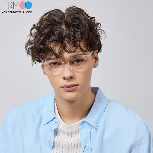 Firmoo Classic Square Blue light Blocking Computer/TV Reading Glasses,Glare Free Readers,Lightweight Plastic Frame Unisex Women/Men(Clear Frame)