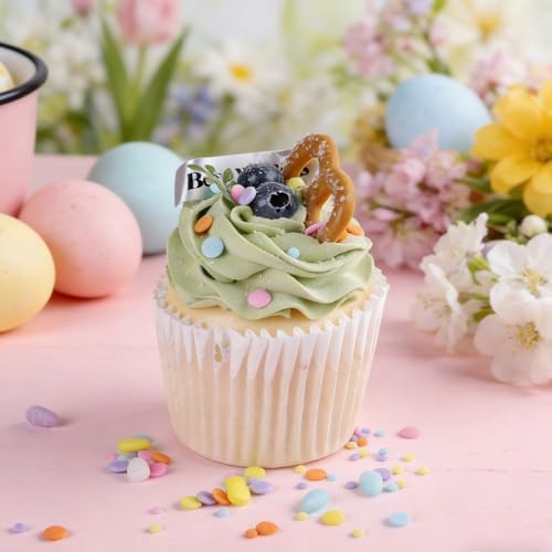 Easter Sprinkles for Cake Decorating - 6.53 oz Pastel Spring Sprinkles, Edible Sugar Candy Bunny Flower for Baking, Ice Cream, Cookies, Cupcake Topper