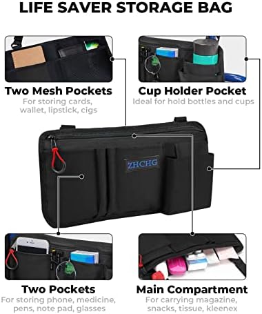 ZHCHG Wheelchair Side Bag with Cup Holder, Wheelchair Armrest Pouch Accessories for Walker, Rollator, Electric Scooter Wheelchairs, Ideal Gift for Mother's Day & Father's Day