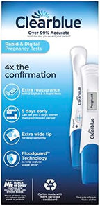 Clearblue Pregnancy Test Combo Pack, 4ct - Digital with Smart Countdown & Rapid Detection - Value Pack