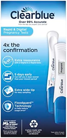 Clearblue Pregnancy Test Combo Pack, 4ct - Digital with Smart Countdown & Rapid Detection - Value Pack