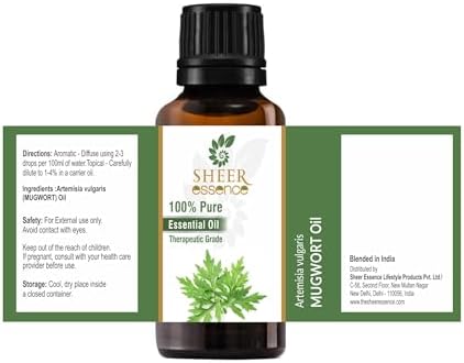 Mugwort Oil (Artemisia Vulgaris) Essential Oil 100% Pure Natural Undiluted Uncut Therapeutic Grade Oil 1.01 Fl.OZ