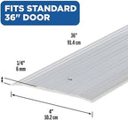M-D Building Products 68361 Sturdy Aluminum Fluted Saddle Threshold, Mill Finish: Stylish Doorway Transition Draft Protection (1/4-Inch by 4-Inch - 36-Inch) TH041