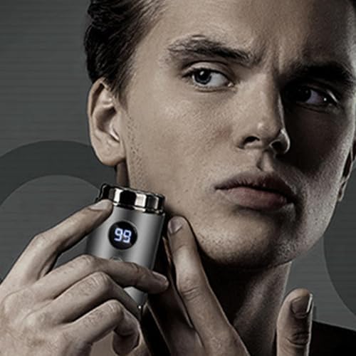 Small Electric Shaver - Travel-Sized Beard Trimmer with Digital Display, Rechargeable Face Shaver | Portable Shaving Kit for Dad, Boyfriend, Husband, Compact Electric Shaver for Easy Grooming