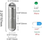 2 Compartments Design Titanium Portable Keychain Pill Holder, Waterproof Pill Box Container Mini Pill Organizer for Travel Purse Pocket