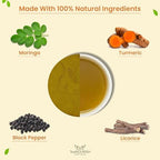TeaNOURISH Turmeric Moringa Latte | Blend of Indian Superfoods Turmeric, Moringa, Licorice & Black Pepper | Supports Immunity | 100% NATURAL INGREDIENTS - 3.53oz/100g