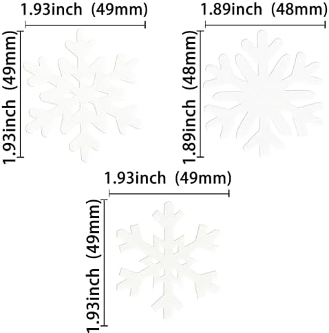 Ephlyn 60Pcs Edible Snowflake Cupcake Toppers Winter Cupcake Picks Snowflake Water Paper Winter Frozen Theme Baby Shower Kids Birthday Cake Decorations Party Supplies White
