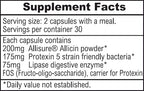 ALLIMAX Pre Pro - 60 Caps. Stabilized allicin Plus prebiotics, probiotics and Digestive enzymes.