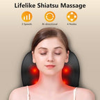 iKristin Back Massager with Heat,Shiatsu Neck Back Massager Pillow,Deep Tissue Kneading Back Massage,Massage Pillow for Shoulders,Legs,Foot,Body Muscle Relief,Neck Massager for Women/Men/Dad/Mom