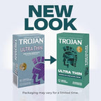 Trojan Ultra Thin Latex Lubricated Condoms for Men, Thin Condoms for a More Natural Feeling, Premium Latex to Help Reduce Risk of Pregnancy and Sexually Transmitted Infections (STIs), 12 count