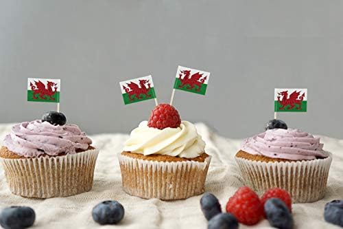 JBCD Wales Toothpick Flag Welsh Mini Small Cupcake Topper Flags, 200pcs