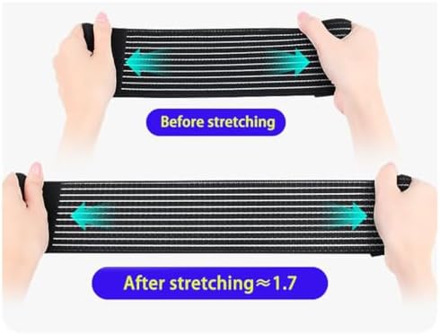 Extra Long Elastic Knee Wrap Compression Bandage Brace Support for Legs, Plantar Fasciitis, Stabilising Ligaments, Joint Pain, Squat, Basketball, Running, Tennis, Soccer, Football (Black-1pcs) (One Size, inch, 70.8)